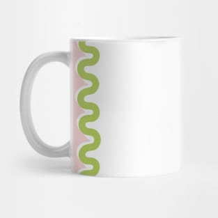 Wavy Lines - White Pink Green Mug